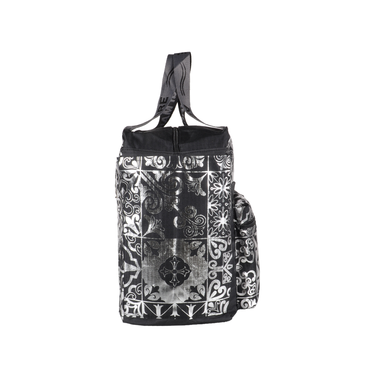 BORSA MARE RIB STOP QUADRATA DIS.MAIOLICHE ARGENTO 100%PL AQUA DI MARE