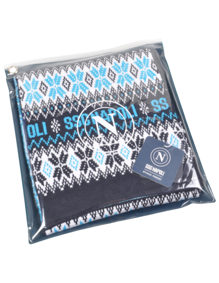 SCIARPA JACQUARD 52%VI 30%PL 18%PA Enzo Castellano SSC NAPOLI