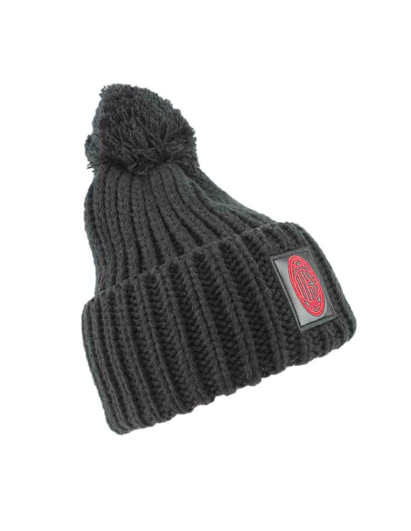 CAPPELLO UNITO C/PON PON NERO 100% PC MILAN