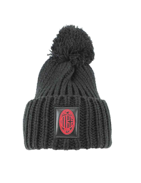 CAPPELLO UNITO C/PON PON NERO 100% PC MILAN