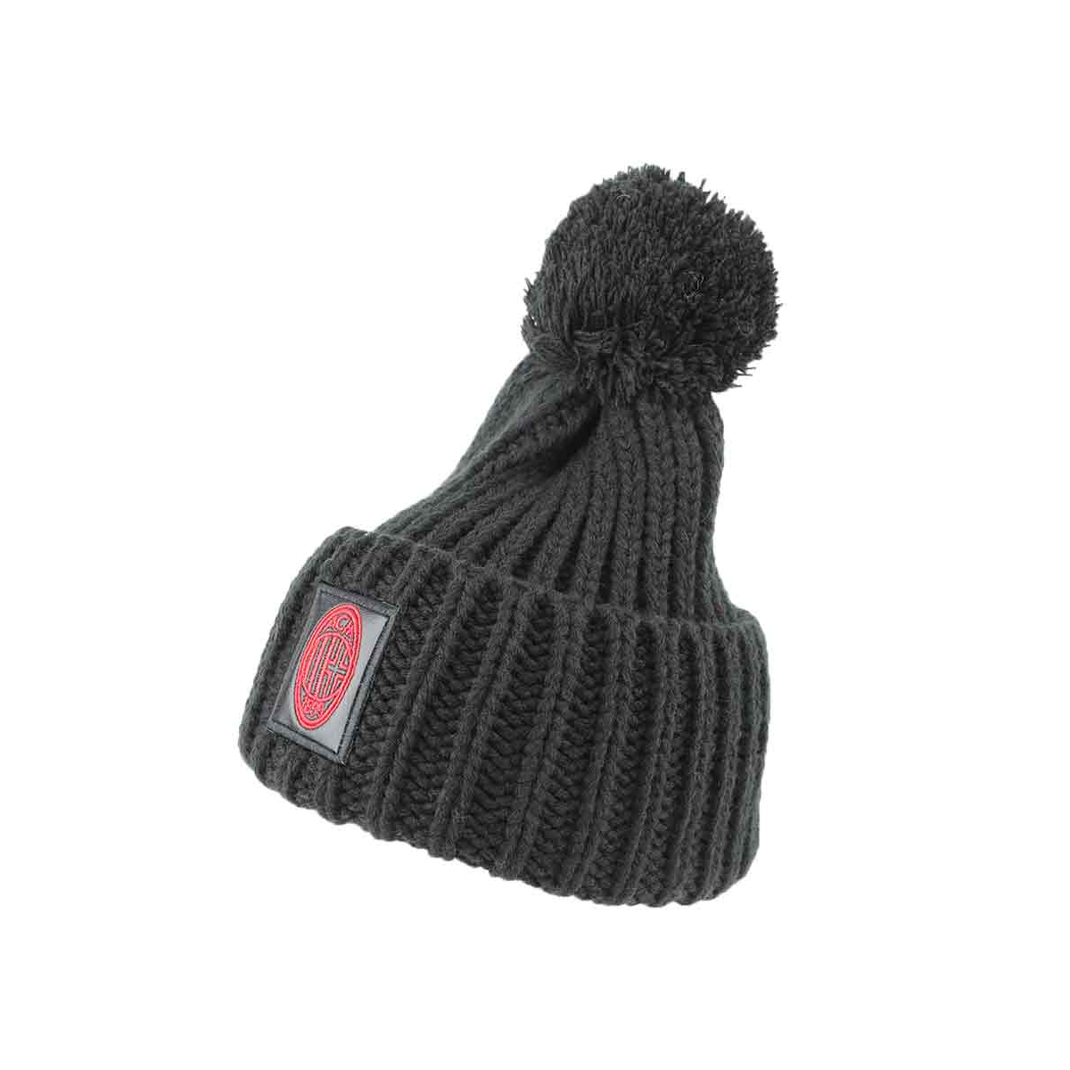 CAPPELLO UNITO C/PON PON NERO 100% PC MILAN