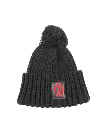 CAPPELLO UNITO C/PON PON NERO 100% PC MILAN