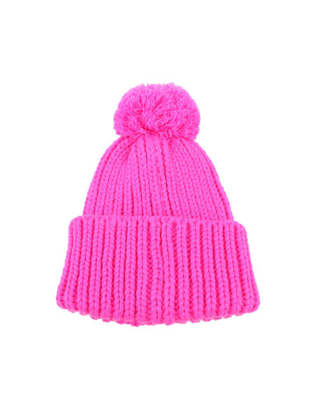 CAPPELLO UNITO C/PON PON FUXIA 100% PC MILAN
