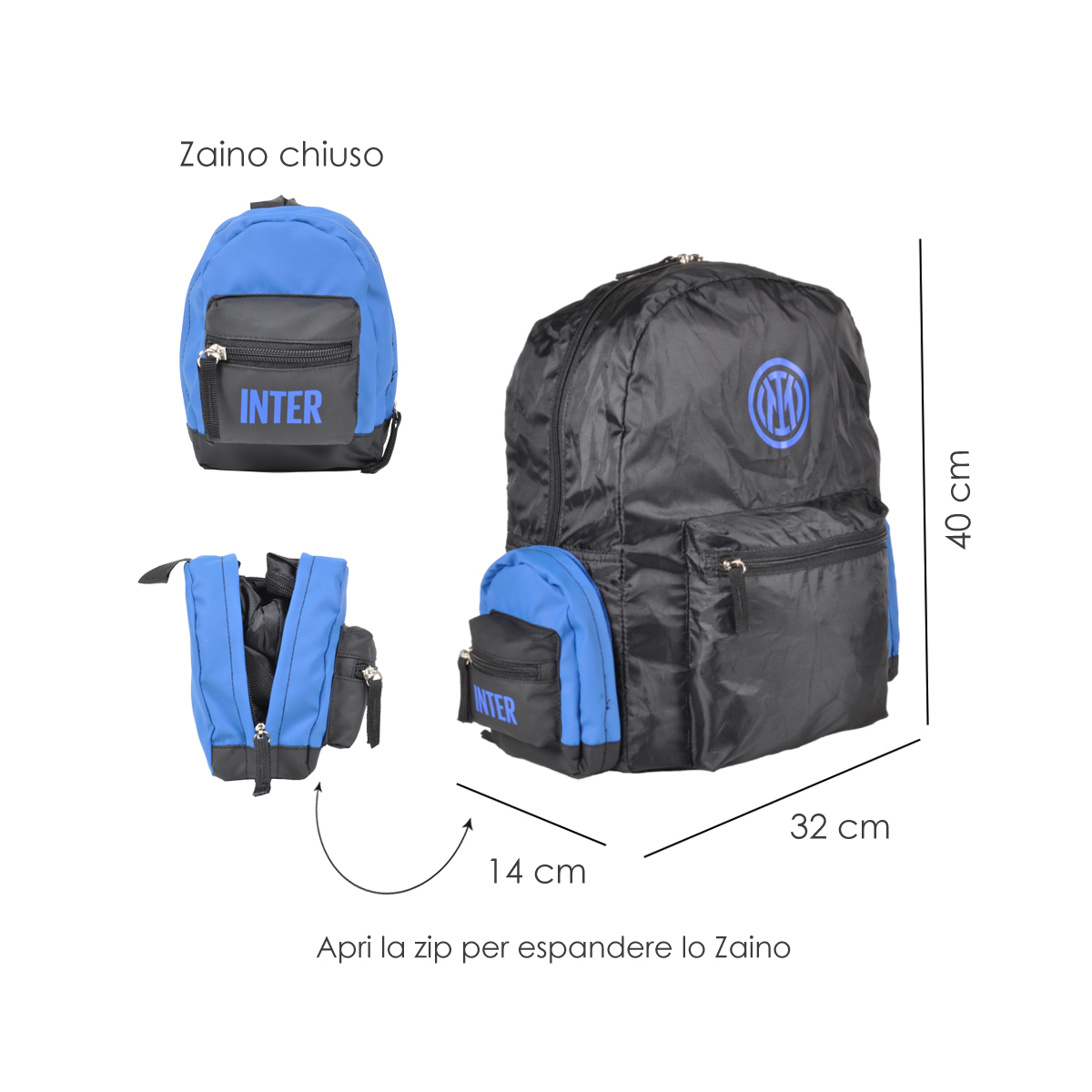 ZAINO TRAVEL RICHIUDIBILE 100%PL INTER