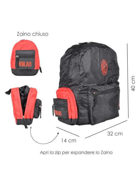 ZAINO TRAVEL RICHIUDIBILE 100%PL MILAN