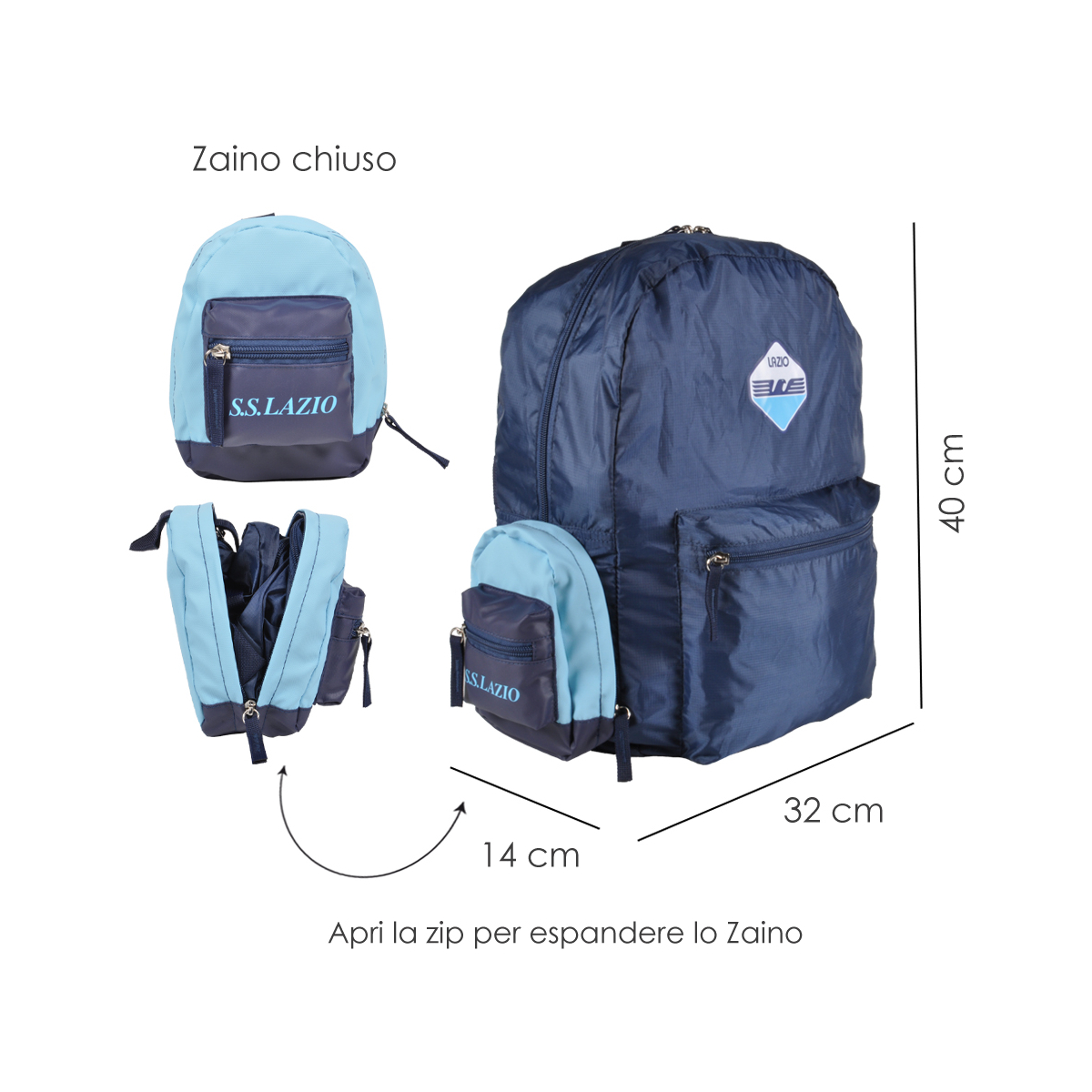 ZAINO TRAVEL RICHIUDIBILE 100%PL LAZIO