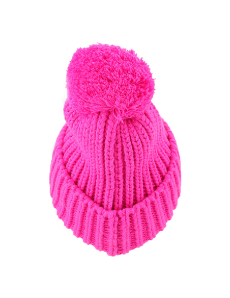 CAPPELLO UNITO C/PON PON FUXIA 100% PC ROMA