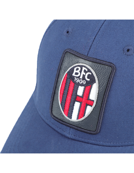 CAPPELLO BASEBALL PATCH PELLE RICAMO 100%CO BOLOGNA