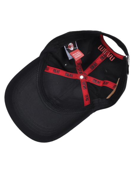 CAPPELLO BASEBALL PATCH PELLE E RICAMO 100%CO MILAN