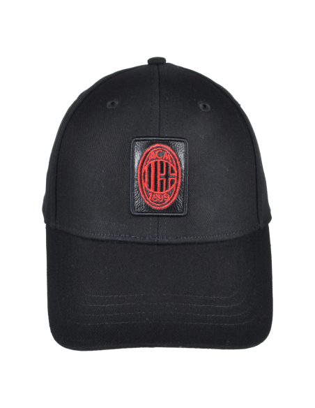 CAPPELLO BASEBALL PATCH PELLE E RICAMO 100%CO MILAN