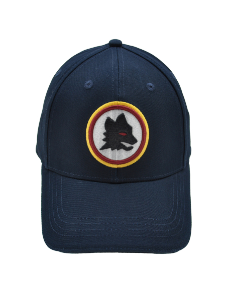 CAPPELLO BASEBALL NAVY RICAMO Lupetto 3D colore 100%CO ROMA