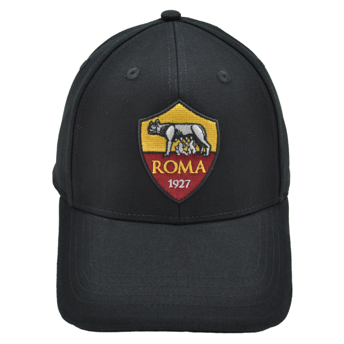 CAPPELLO BASEBALL NERO Ricamo 3D Crest 100%CO ROMA