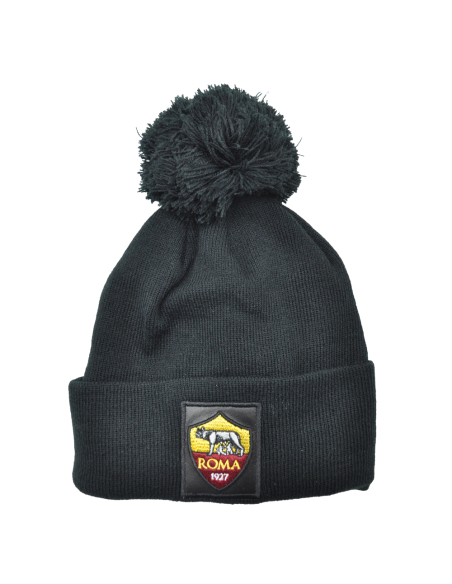 CAPPELLO PONPON MAGLIA LISCIA PATCH PELLE RICAMATO INT. PILE 50%PC 50%PL ROMA