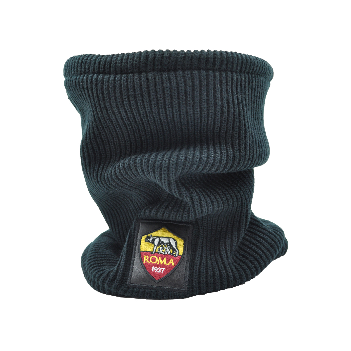 SCALDACOLLO MAGLIA 1X1 PATCH PELLE RICAMATO INT.PILE 50%PC 50%PL ROMA