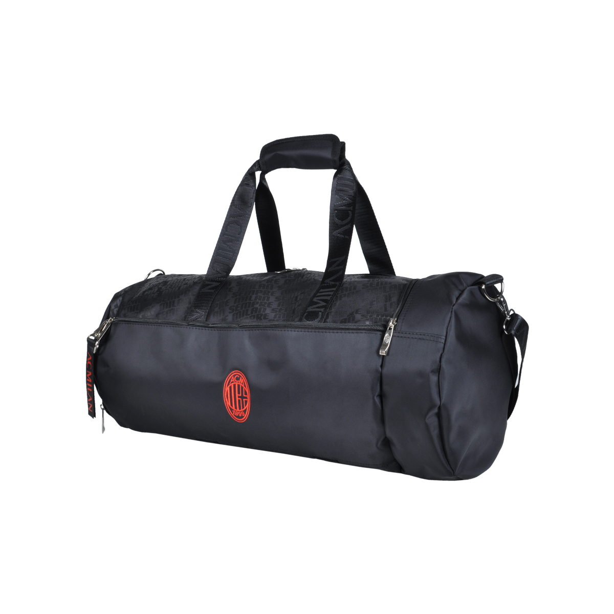 Borsone Stampato Nero Ric Rosso 100% Pl Milan - Imma Italy