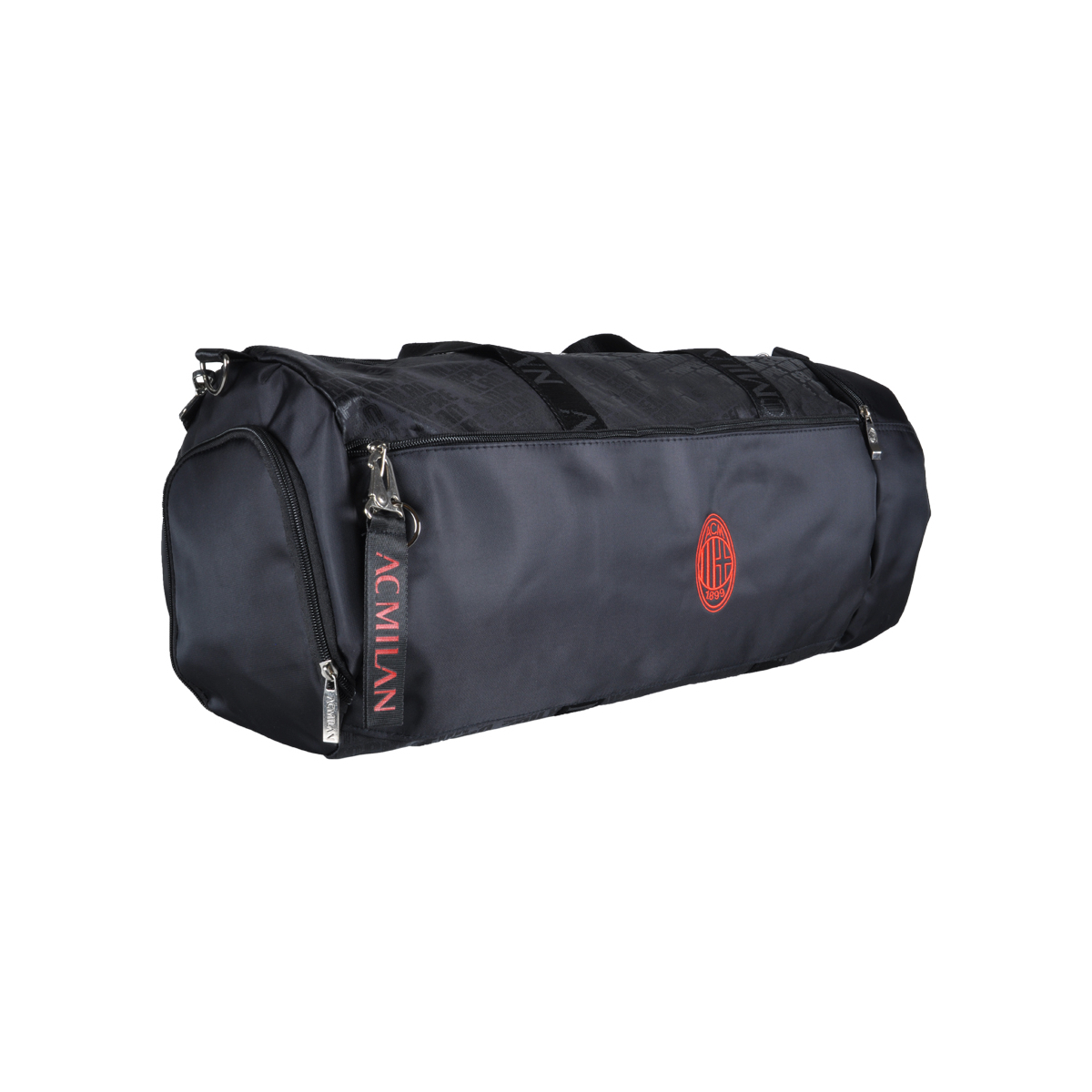 Borsone Stampato Nero Ric Rosso 100% Pl Milan - Imma Italy