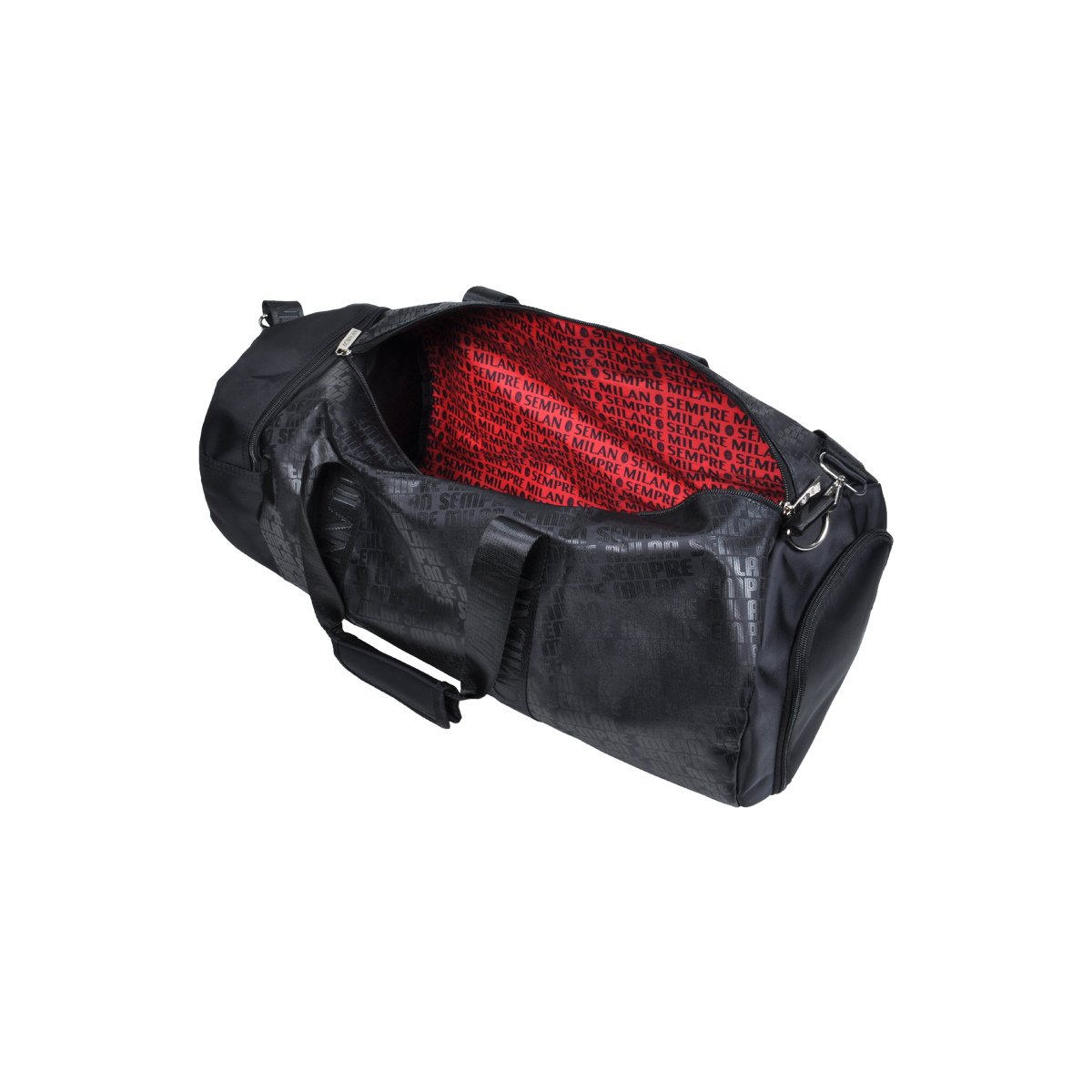 Borsone Stampato Nero Ric Rosso 100% Pl Milan - Imma Italy