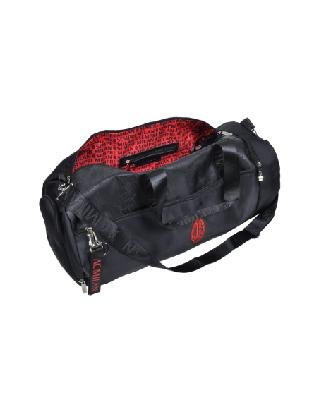 Borsone Stampato Nero Ric Rosso 100% Pl Milan - Imma Italy