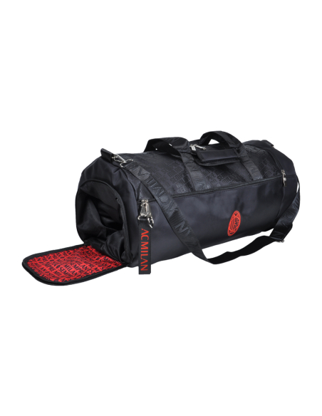 Borsone Stampato Nero Ric Rosso 100% Pl Milan - Imma Italy