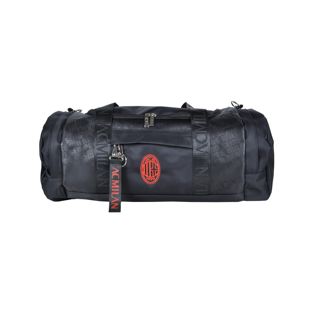 Borsone Stampato Nero Ric Rosso 100% Pl Milan - Imma Italy