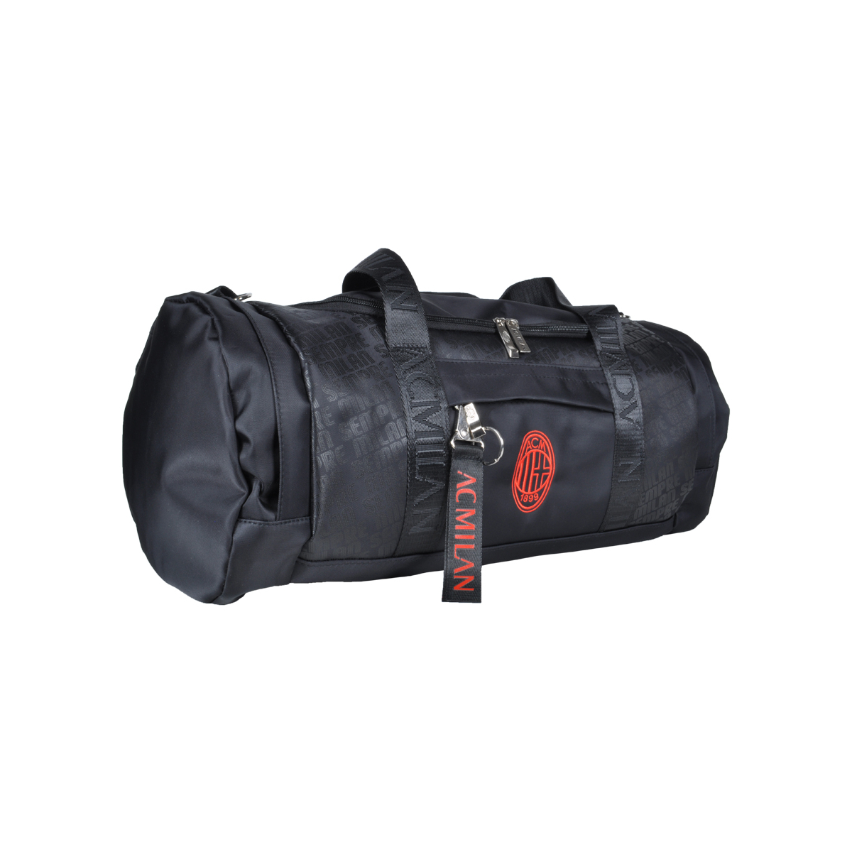 Borsone Stampato Nero Ric Rosso 100% Pl Milan - Imma Italy