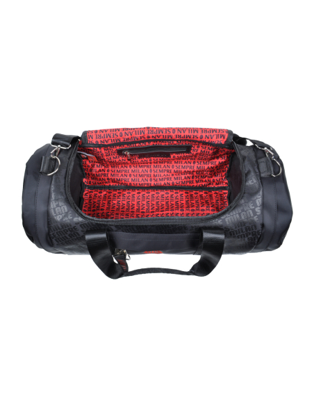 Borsone Stampato Nero Ric Rosso 100% Pl Milan - Imma Italy