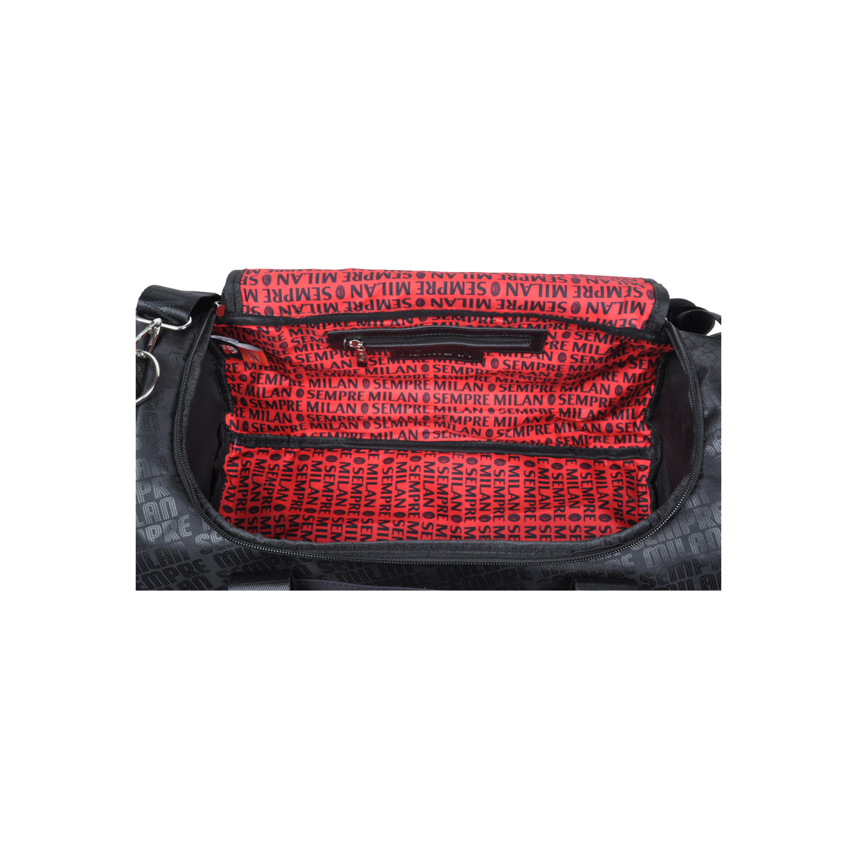 Borsone Stampato Nero Ric Rosso 100% Pl Milan - Imma Italy