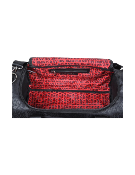 Borsone Stampato Nero Ric Rosso 100% Pl Milan - Imma Italy
