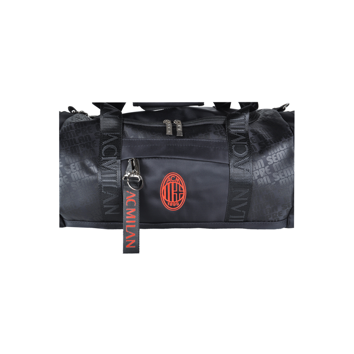 Borsone Stampato Nero Ric Rosso 100% Pl Milan - Imma Italy
