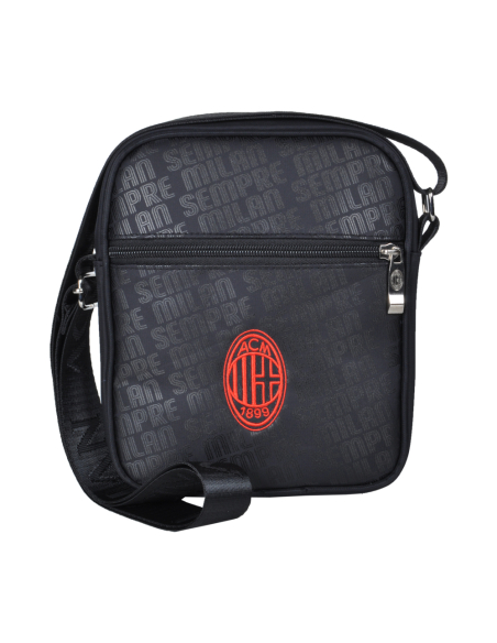 Borsello Grande Stampato Nero Ric Rosso 100%pl Milan - Imma Italy