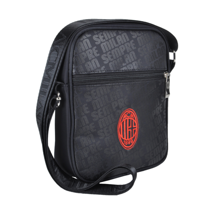 Borsello Grande Stampato Nero Ric Rosso 100%pl Milan - Imma Italy 2