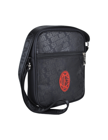 Borsello Grande Stampato Nero Ric Rosso 100%pl Milan - Imma Italy