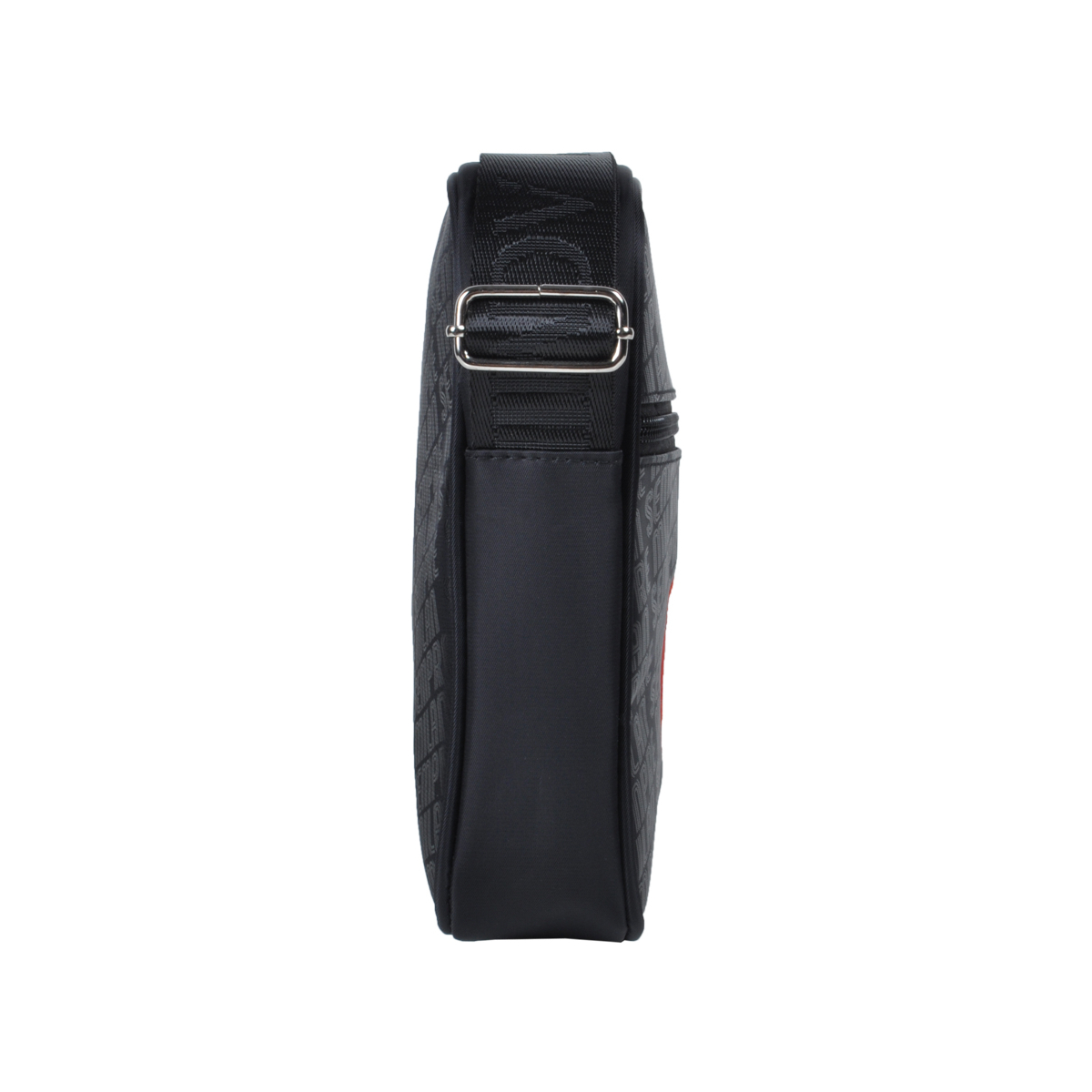 Borsello Grande Stampato Nero Ric Rosso 100%pl Milan - Imma Italy