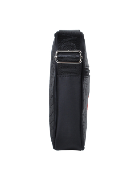 Borsello Grande Stampato Nero Ric Rosso 100%pl Milan - Imma Italy