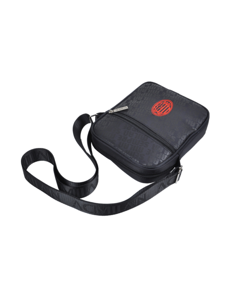 Borsello Grande Stampato Nero Ric Rosso 100%pl Milan - Imma Italy