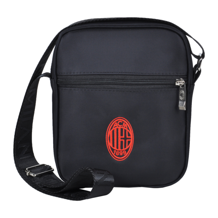 Borsello Grande Nero Ric Rosso 100%pl Milan - Imma Italy