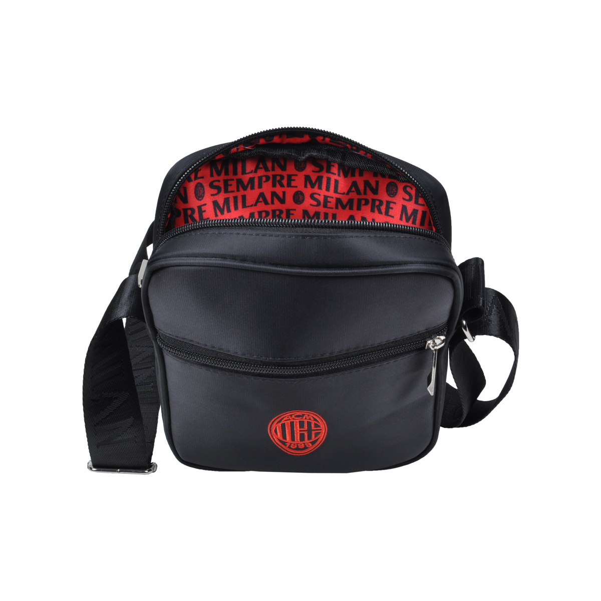 Borsello Grande Nero Ric Rosso 100%pl Milan - Imma Italy