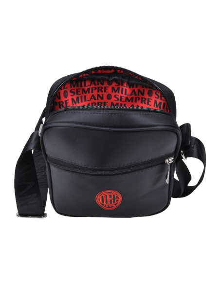 Borsello Grande Nero Ric Rosso 100%pl Milan - Imma Italy