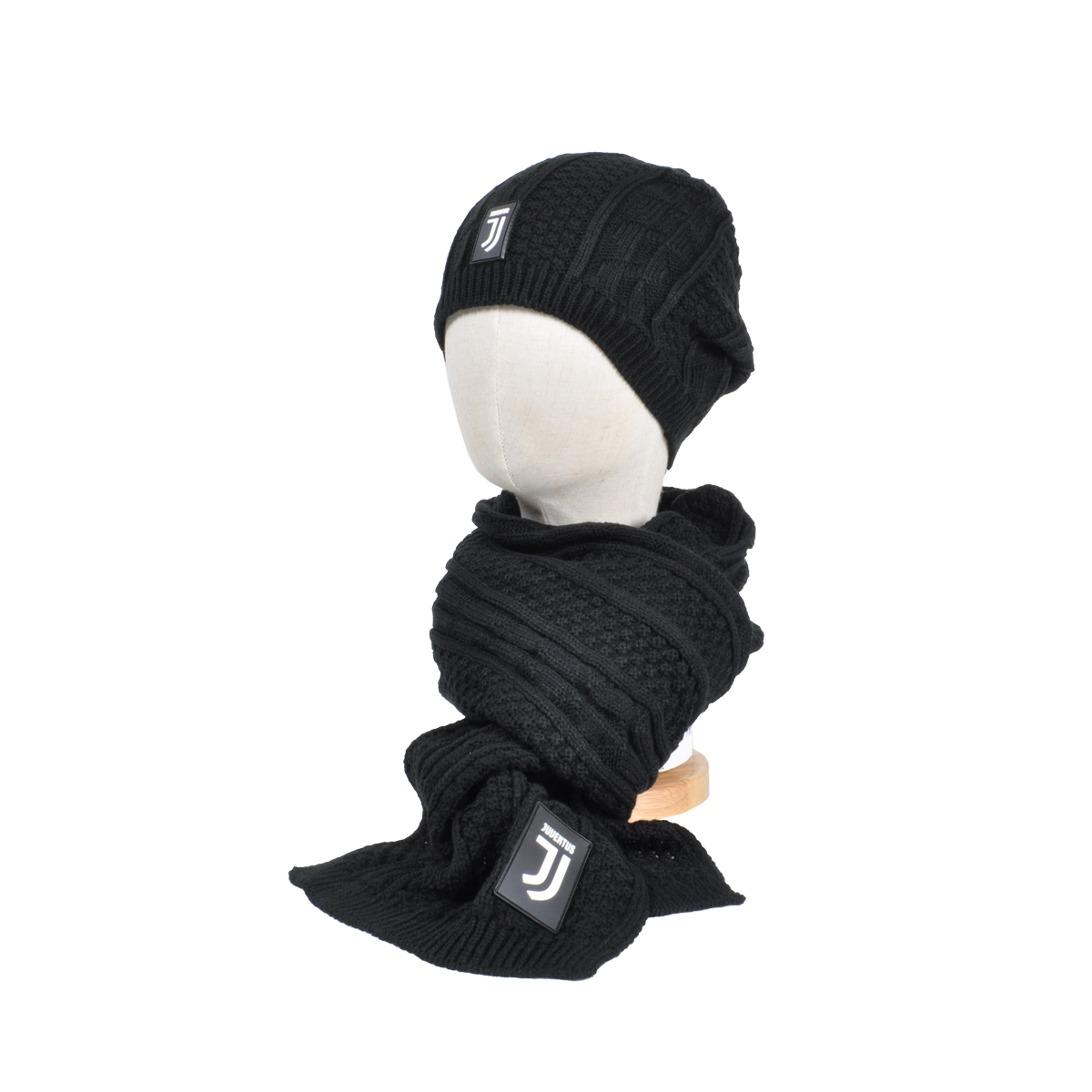Set Cappello Cuffia E Sciarpa Trecce 100%pc Juventus - Imma Italy