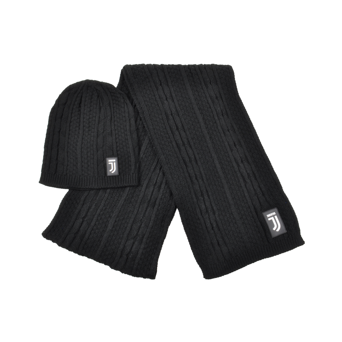 Set Cappello Cuffia E Sciarpa Trecce 100%pc Juventus - Imma Italy
