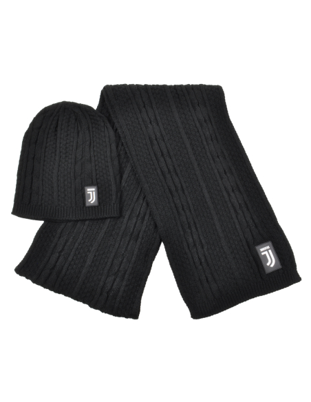 Set Cappello Cuffia E Sciarpa Trecce 100%pc Juventus - Imma Italy