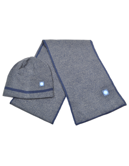 Set Cappello Cuffia Reversibile E Sciarpa Junior 100%pc Enzo Castellano Ssc Napoli - Imma Italy