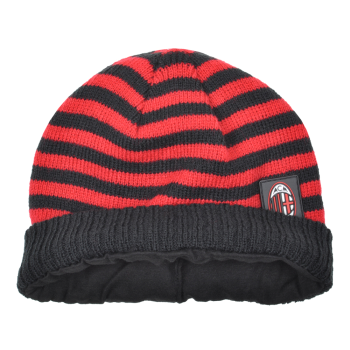 Cappello Cuffia A Maglia Righe Baby 50%pc 50%co Milan - Imma Italy 2