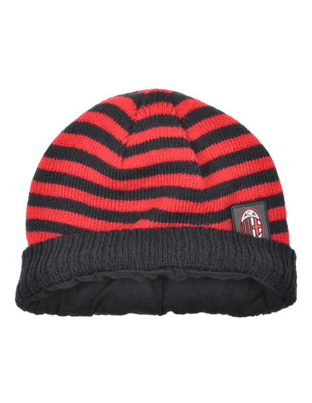 Cappello Cuffia A Maglia Righe Baby 50%pc 50%co Milan - Imma Italy