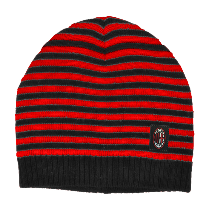 Cappello Cuffia A Maglia Righe Baby 50%pc 50%co Milan - Imma Italy
