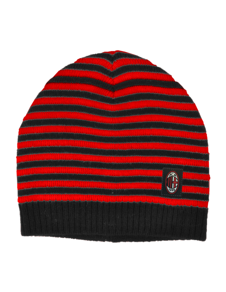 Cappello Cuffia A Maglia Righe Baby 50%pc 50%co Milan - Imma Italy