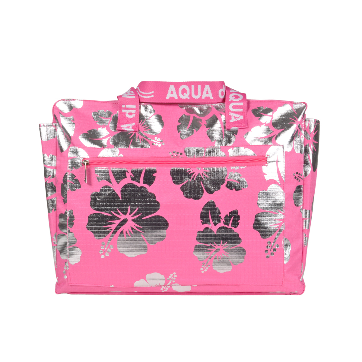 BORSA MARE RIB STOP QUADRATA IBISCUS METAL 100%PL AQUA DI MARE