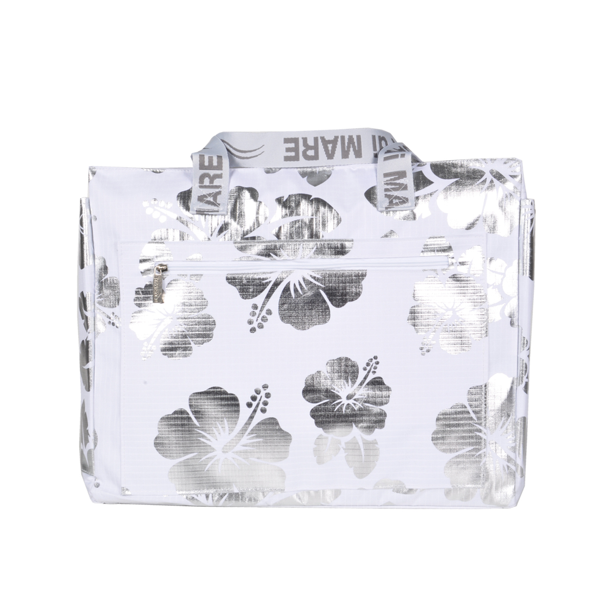BORSA MARE RIB STOP QUADRATA IBISCUS METAL 100%PL AQUA DI MARE