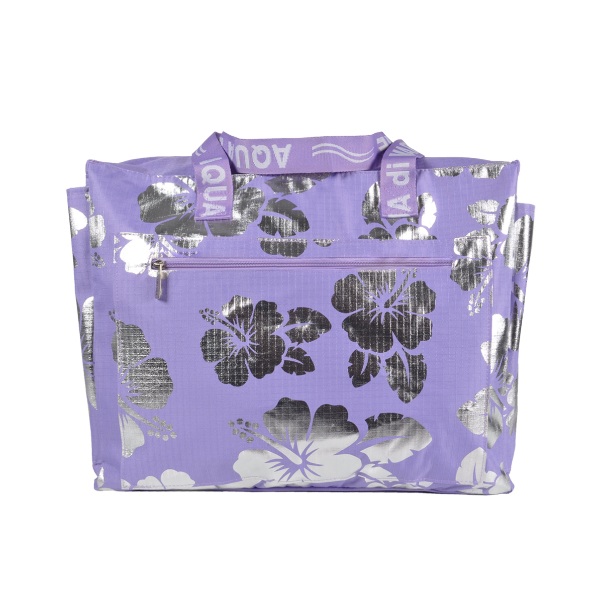 BORSA MARE RIB STOP QUADRATA IBISCUS METAL 100%PL AQUA DI MARE