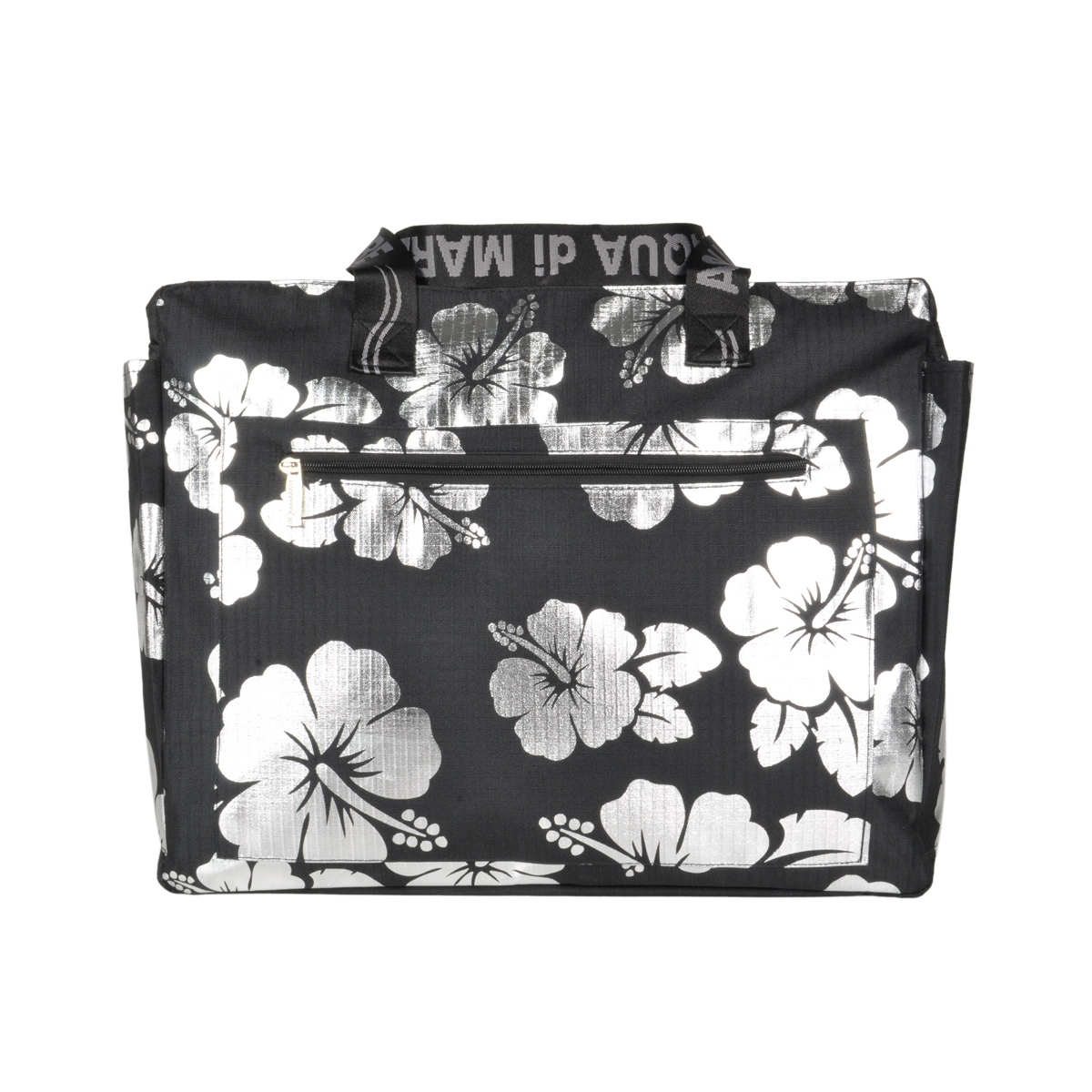 BORSA MARE RIB STOP QUADRATA IBISCUS METAL 100%PL AQUA DI MARE